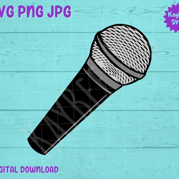 Handheld Microphone SVG PNG Jpg Clipart Digital Cut File Download for Cricut Silhouette Sublimation Printable Art - Commercial Use