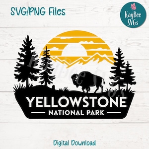 Yellowstone SVG- en PNG-bestanden knippen voor Cricut, digitale download, lasergravure, sublimatie, afdrukbare clipart, illustraties commercieel gebruik