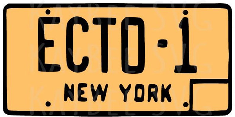 New York License Plate Ecto-1 SVG PNG JPG Clipart Digital Cut - Etsy