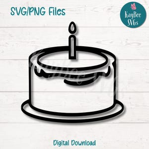 Birthday Cake SVG PNG Cut Files for Cricut, Silhouette Digital Download, Laser Engraving, Sublimation Printable, Commercial Use Clipart
