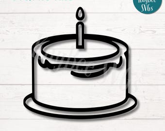 Birthday Cake SVG PNG Clipart Cut Files for Cricut, Silhouette, Laser Engraving, Sublimation (Digital)
