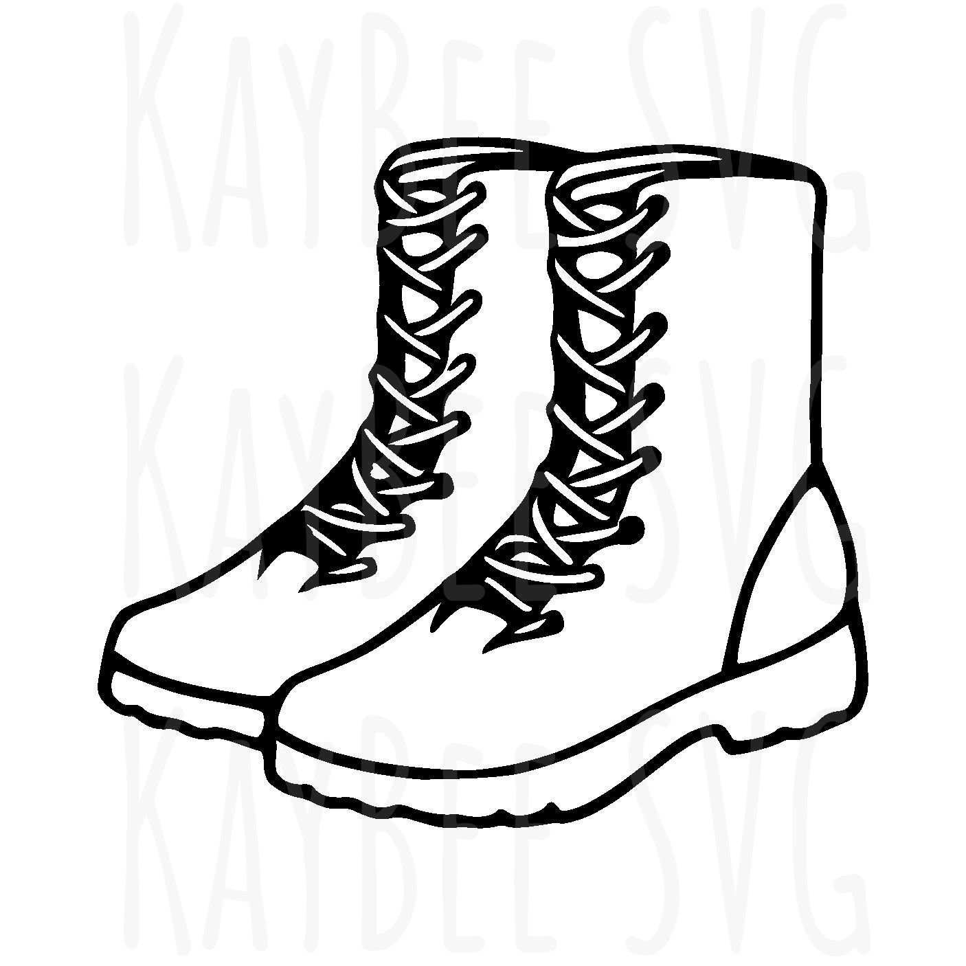 Militarystyle Combat Boots SVG PNG Jpg Clipart Digital Cut Etsy