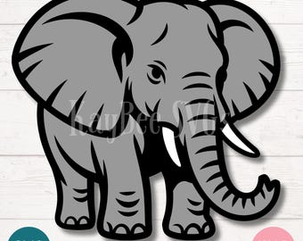 Archivos de corte SVG y PNG de elefantes para Cricut, Silhouette, grabado láser y sublimación (digitales).