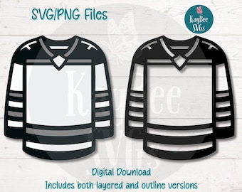Camisa de hóquei SVG | Arquivos de corte PNG para Cricut, Silhouette, Download digital, Clipart para impressão, Clipart para uso comercial, Sublimação