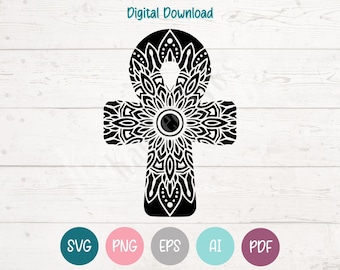 Egyptian Ankh SVG PNG Clipart Cut Files for Cricut, Silhouette, Laser Engraving, Sublimation (Digital)
