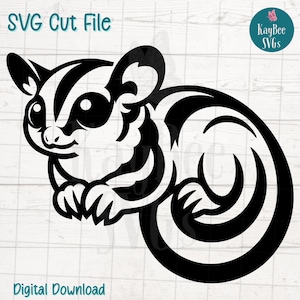 Sugar Glider SVG Cut File for Cricut, Silhouette, Digital Download, Printable Clipart, Commercial Use, Clip Art, Laser Stencil Outline