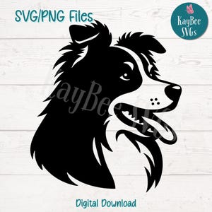 Australian Shepherd Tongue Out SVG PNG Dog Breed Clipart for Pet Lover Crafts | Cut File for Cricut, Silhouette, Laser Engraving Sublimation