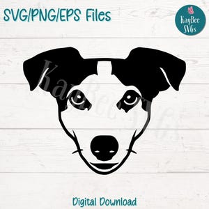 Jack Russell Face SVG PNG Dog Breed Clipart for Pet Lover and Breed Crafts | Cut File for Cricut, Silhouette, Laser Engraving, Sublimation