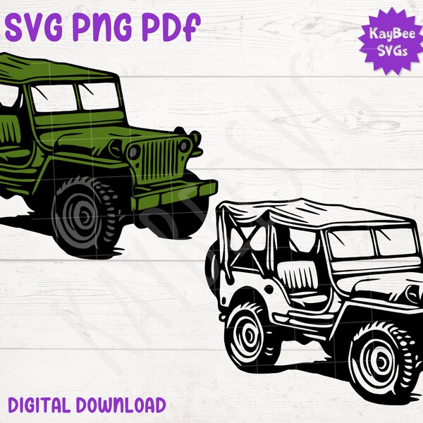 Military Vehicle SVG PNG PDF Clipart Digital Cut File Download for Cricut Silhouette Sublimation Printable Art - Commercial Use