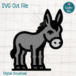 Esel SVG-Schnittdatei für Cricut, Silhouette, digitaler Download, druckbare Clipart, kommerzielle Nutzung, Clip Art, Laser Schablone