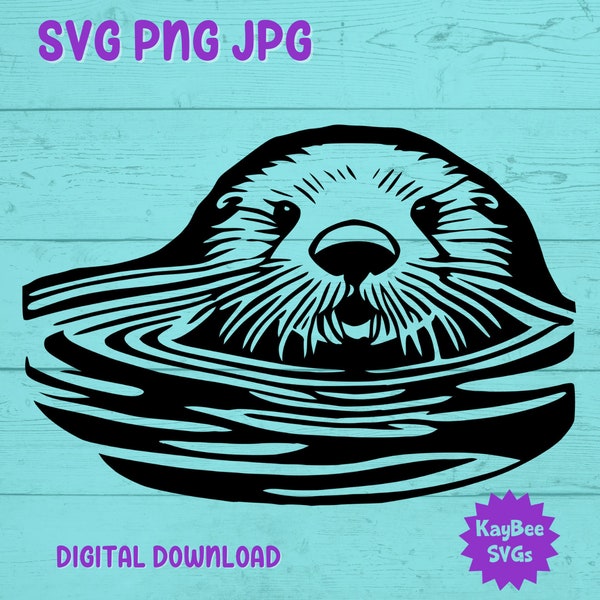 Sea Otter SVG PNG JPG Clipart Digital Cut File Download for Cricut Silhouette Sublimation Printable Art - Commercial Use