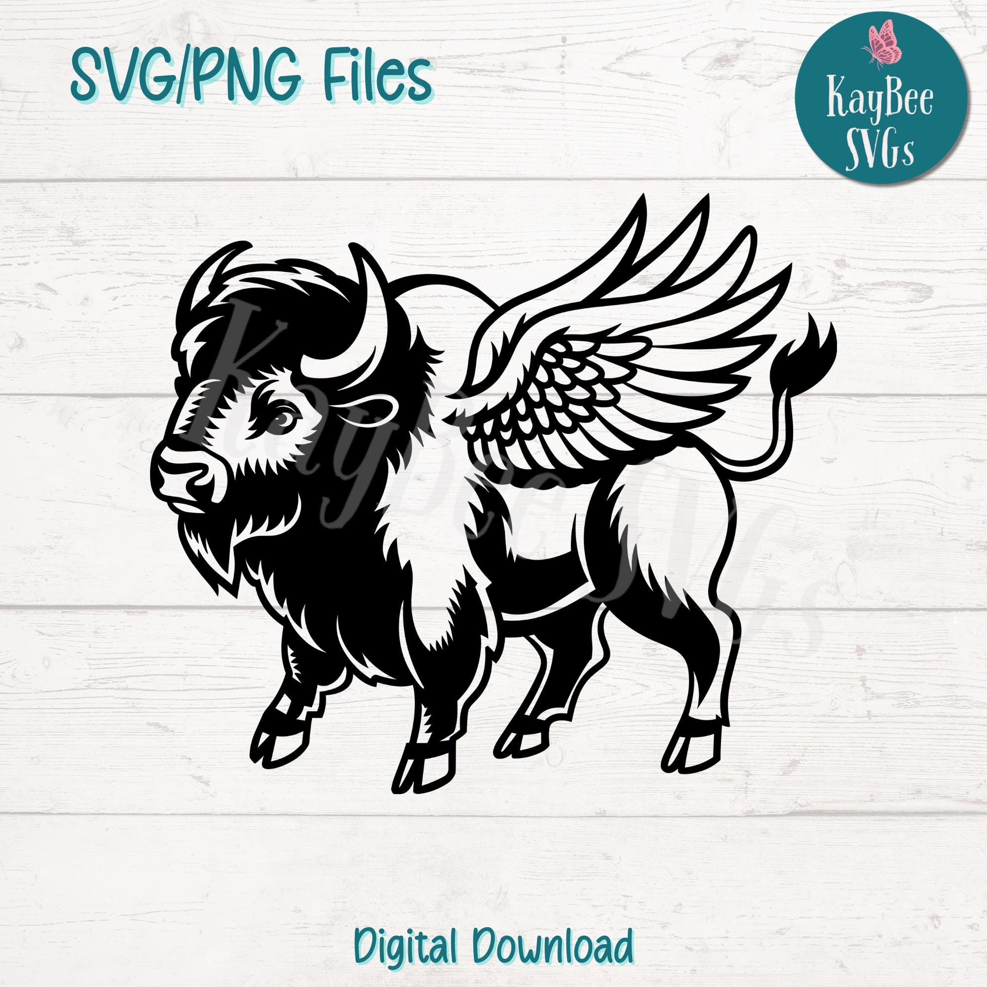 Buffalo Wings SVG PNG Cut Files for Cricut, Silhouette Digital Download, Laser Engraving, Sublimation Printable, Commercial Use Clipart