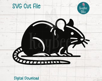 Rat SVG Cut-bestand voor Cricut, silhouet, digitale download, afdrukbare clipart, commercieel gebruik, illustraties, laser stencil overzicht
