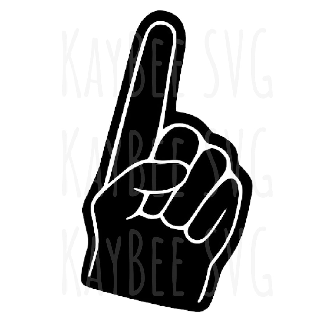 Foam Finger SVG PNG JPG Clipart Digital Cut File Download for Etsy