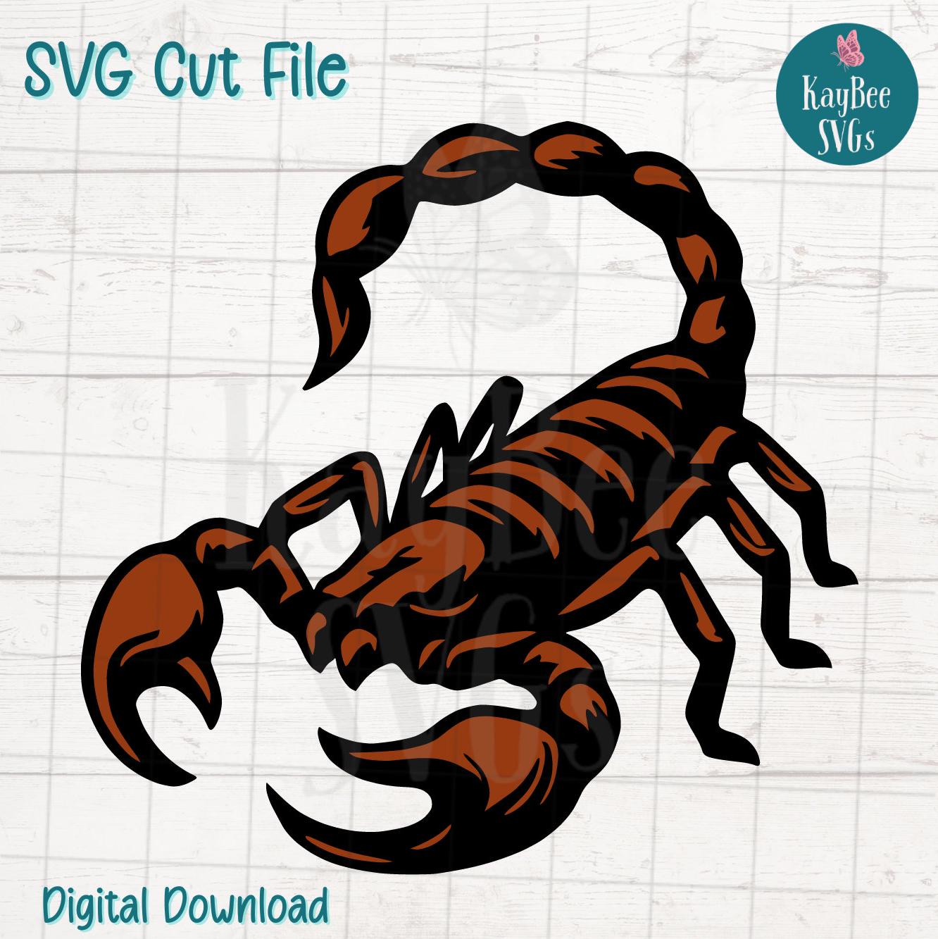 Scorpion SVG PNG Cut Files for Cricut, Silhouette Digital Download, Laser Engraving, Sublimation Printable, Commercial Use Clipart