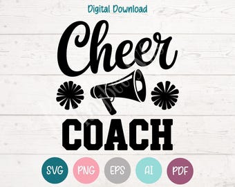 Cheer Coach SVG PNG Clipart Cut Files for Cricut, Silhouette, Laser Engraving, Sublimation (Digital)