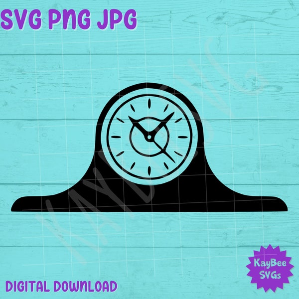 Mantle Clock SVG PNG JPG Clipart Digital Cut File Download for Cricut Silhouette Sublimation Printable Art - Commercial Use