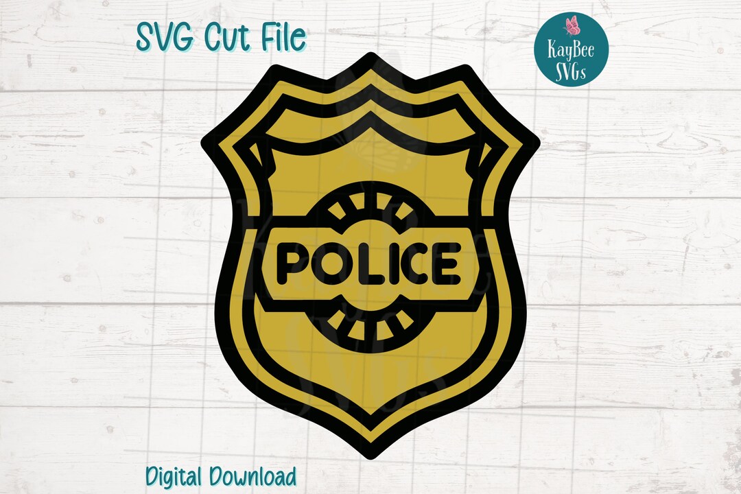 Police Badge SVG Cut File for Cricut, Silhouette, Digital Download ...