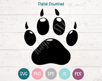 Paw Print SVG PNG Clipart Cut Files for Cricut, Silhouette, Laser Engraving, Sublimation (Digital)