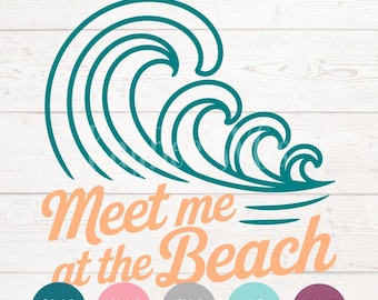 Beach Wave SVG PNG Clipart Cut Files for Cricut, Silhouette, Laser Engraving, Sublimation (Digital)