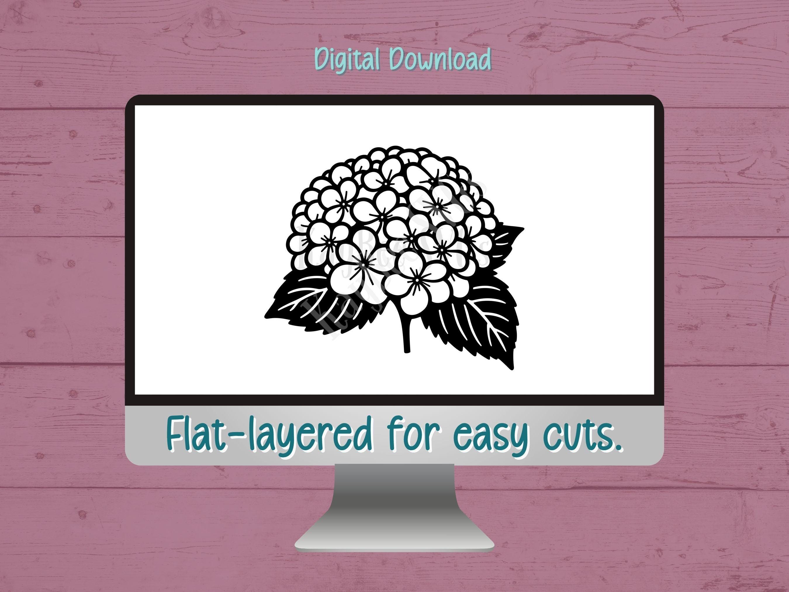 Hydrangea Flower SVG PNG Clipart Cut Files for Cricut, Silhouette ...