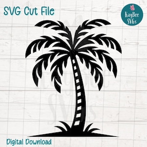 Silueta de palmera SVG PNG: clipart de árbol tropical para manualidades de playa, decoración de fiestas de verano, arte mural costero y proyectos vacacionales / Cricut