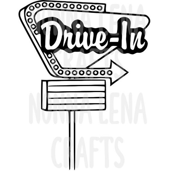 Drive-in Neon Sign Diner Movie SVG PNG JPG Clipart Digital - Etsy Finland