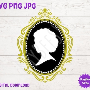 カメオブローチ SVG PNG JPG クリップアート デジタルカットファイル ダウンロード クリカット シルエット昇華印刷可能アート - 商用利用
