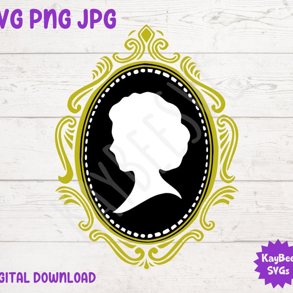 Cameo Brooch SVG PNG JPG Clipart Digital Cut File Download for Cricut Silhouette Sublimation Printable Art - Commercial Use