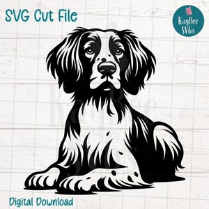 File di taglio SVG di Epagneul Breton per Cricut, Silhouette, download digitale, clipart stampabile, uso commerciale, clip art, contorno stencil laser