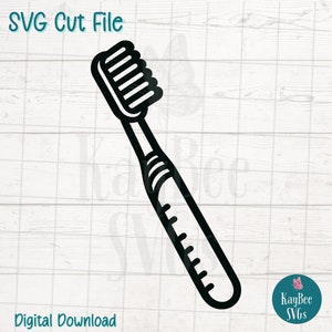 Escova de dentes SVG PNG Clipart de cuidados orais para artesanato de banheiro e higiene | Arquivo de corte para Cricut, Silhouette, Gravação a laser, Sublimação