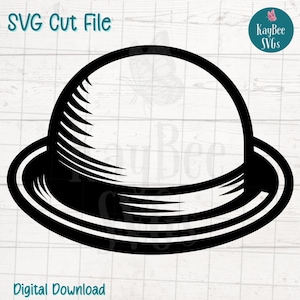 Bowler Hut SVG PNG Vintage Kopfbedeckung Clipart für Kostüm und Geschichtshandwerk | Schneidedatei für Cricut, Silhouette, Lasergravur, Sublimation