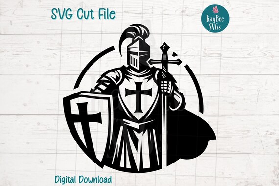 Crusader Knight SVG Cut File: Armor of God Clipart (Digital)