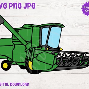 Cosechadora SVG PNG JPG Clipart Archivo de corte digital Descarga para Cricut Silhouette Sublimación Arte imprimible - Uso comercial