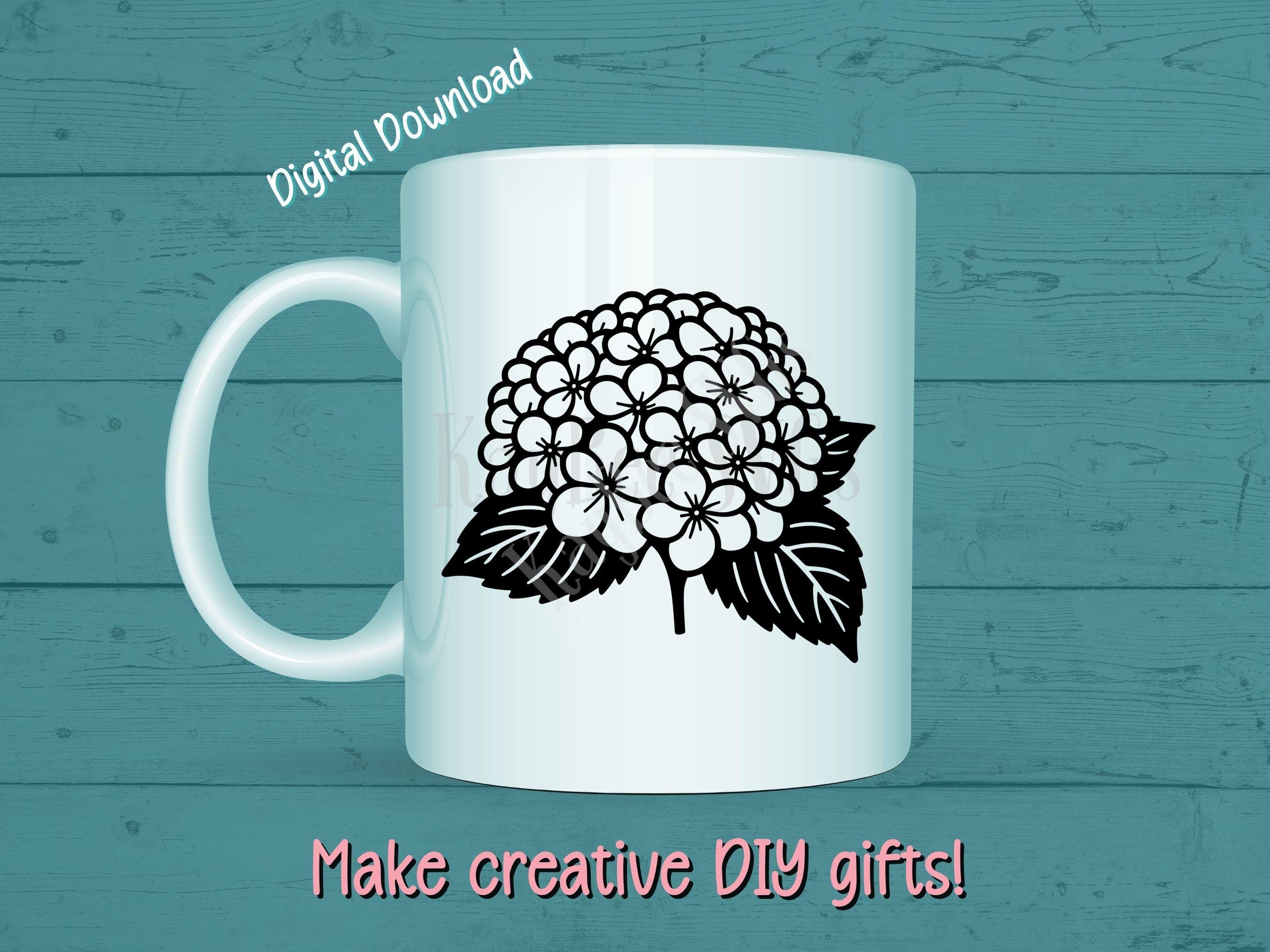 Hydrangea Flower SVG PNG Clipart Cut Files for Cricut, Silhouette ...