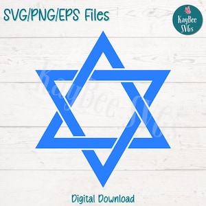 Davidstern SVG PNG Jüdisches Symbol Clipart für Chanukka und religiöses Kunsthandwerk | Schneidedatei für Cricut, Silhouette, Lasergravur, Printable