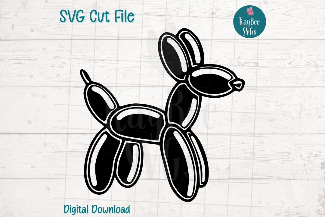 Balloon Animal Dog SVG Cut File for Cricut, Silhouette, Digital
