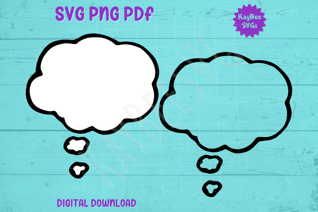 Cartoon Thought Bubble SVG PNG PDF Clipart Digital Cut File - Etsy