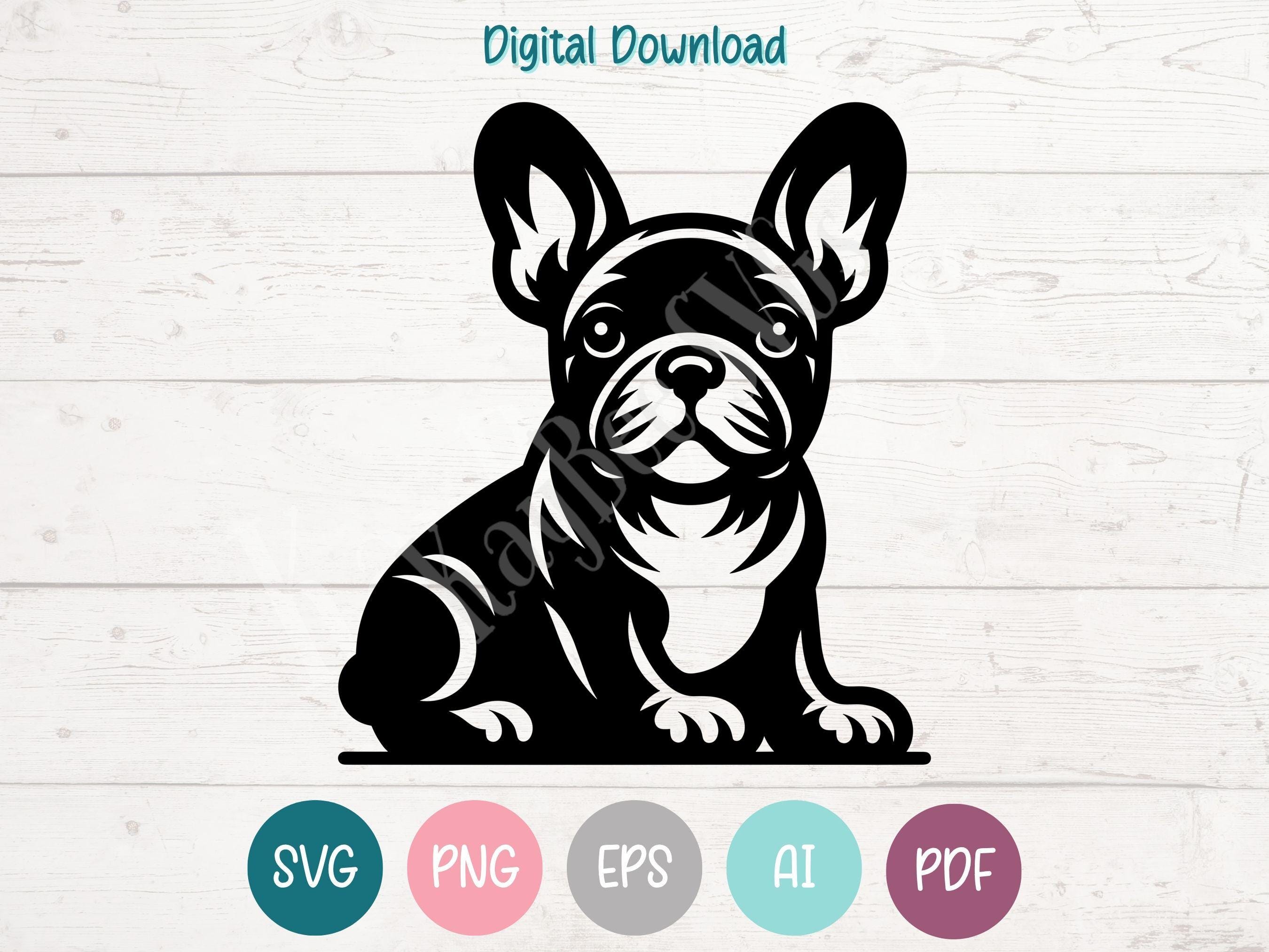 フレンチブルドッグのSVG PNGクリップアートカットファイル