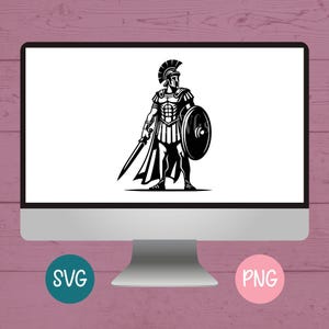 Roman Centurion SVG PNG Clipart Cut Files for Cricut, Silhouette, Laser Engraving, Sublimation (Digital) Bild 4