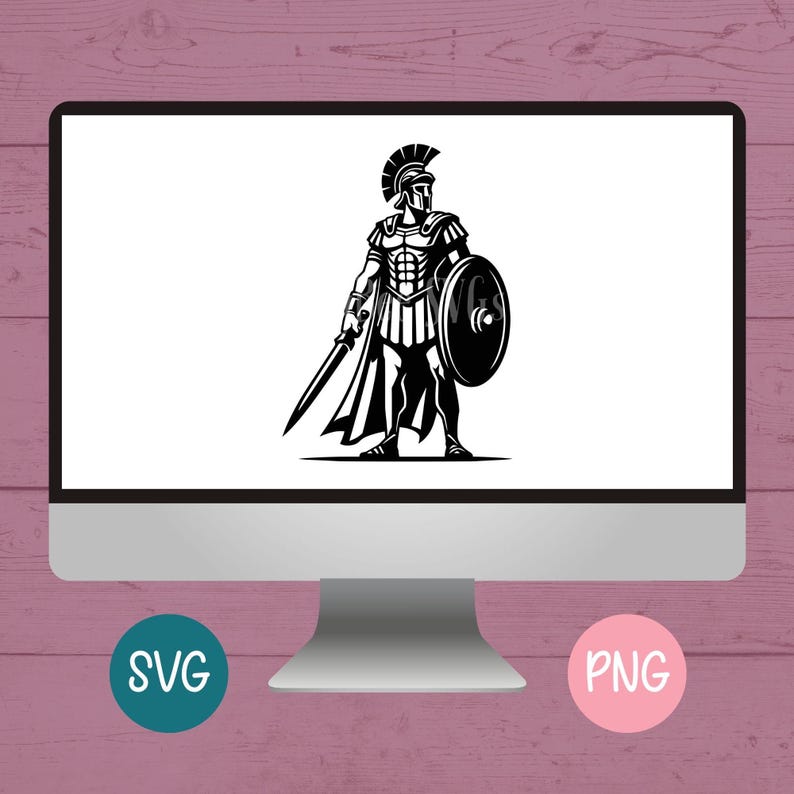 Roman Centurion SVG PNG Clipart Cut Files for Cricut, Silhouette, Laser Engraving, Sublimation (Digital) Bild 4