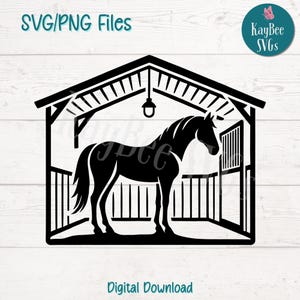 Clipart grange PNG SVG stable de cheval pour ferme, ranch et travaux manuels équestres | Fichier de découpe pour Cricut, Silhouette, gravure laser, sublimation