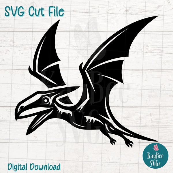 Pterodactyl Dinosaur SVG Digital Cut File for Cricut, Silhouette, Engraving, Sublimation, Printable Art, T-Shirt, Mug Press - Commercial Use