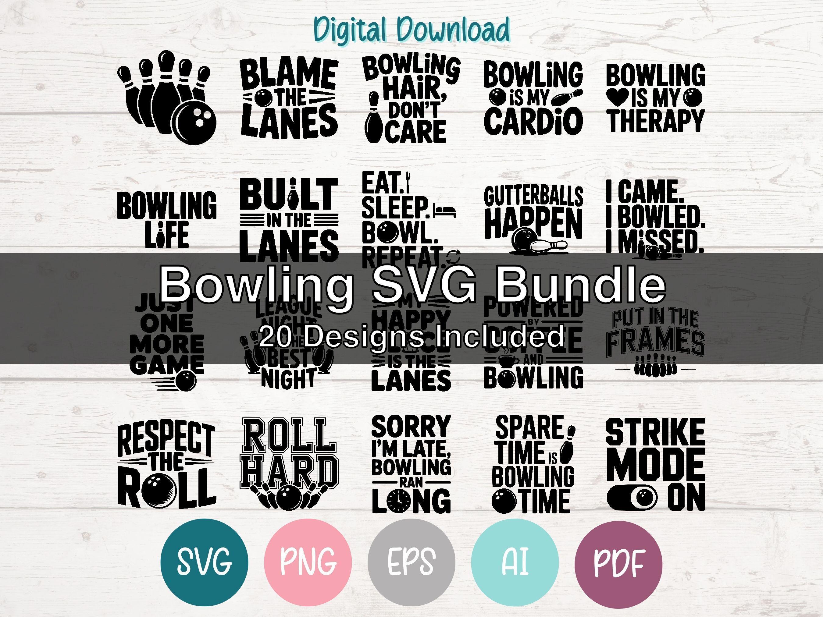 Nice Rack Bowling Svg Bowling SVG Bundle Clipart Cut Files for Cricut, Silhouette, Engraving ...