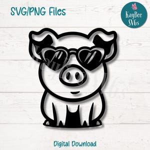 Arquivos de corte SVG PNG de óculos de sol em formato de coração para Cricut, download digital de silhueta, gravação a laser, impressão por sublimação, comercial