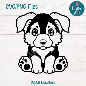 Chiot berger allemand SVG PNG coupe des fichiers pour Cricut, téléchargement numérique silhouette, gravure laser, impression par sublimation, usage Commercial