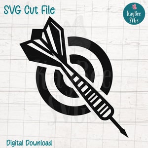 Dartbord SVG PNG Target Sports Clipart voor Game Room en Bar Crafts | Snijbestand voor cricut, silhouet, lasergravure en sublimatie