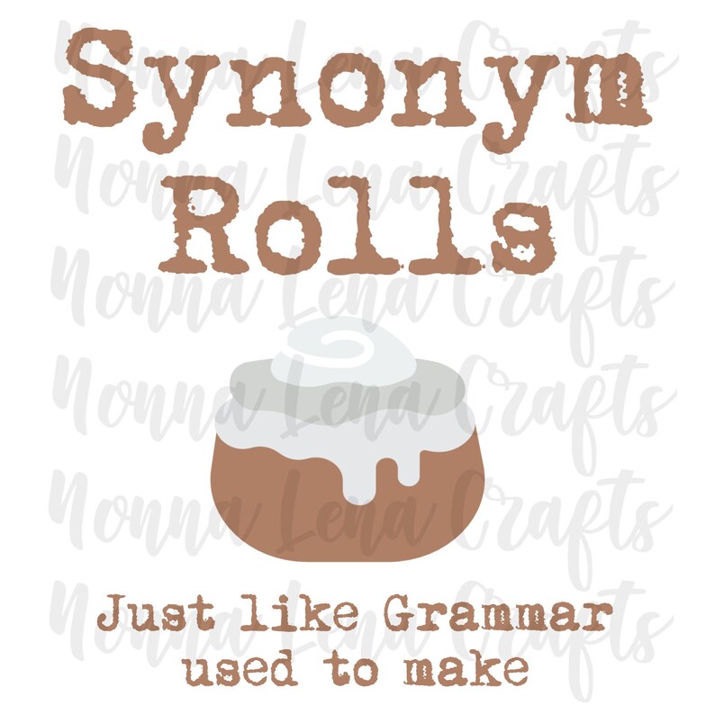 Synonym Rolls Just like Grammar Used to Make Cinnamon Roll Etsy
