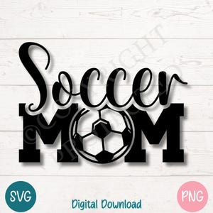 Soccer Mom SVG PNG-silhouet met bal teamgeest sportontwerp | Bestanden knippen voor Cricut, lasergravure, afdrukbaar met sublimatie, commercieel