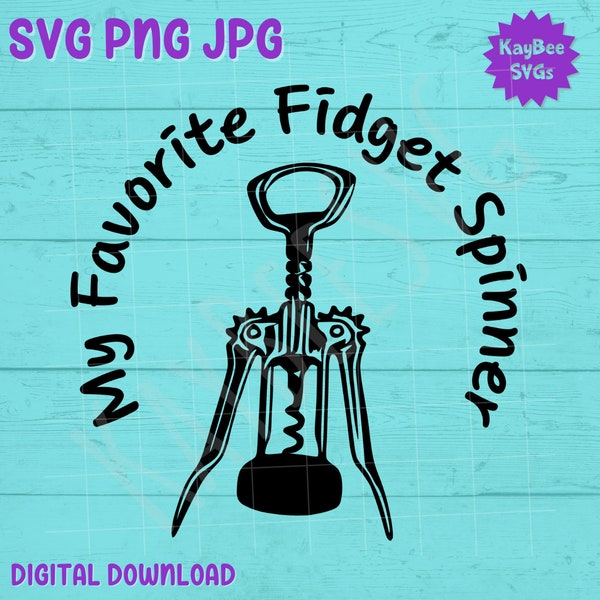 My Favorite Fidget Spinner - Corkscrew SVG PNG JPG Clipart Digital Cut File Download for Cricut Silhouette Sublimation - Commercial Use